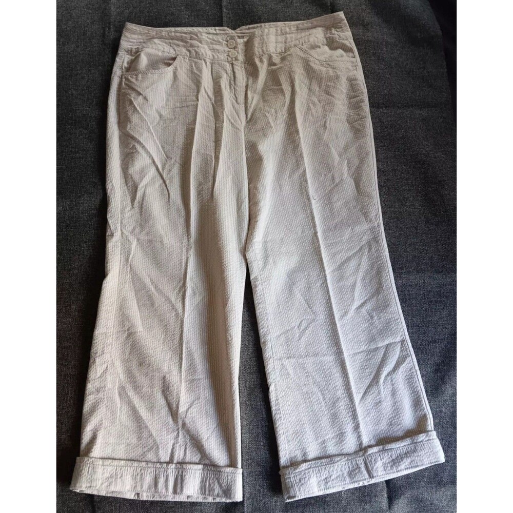 Pant Size 18 Womans J Jill Office Casual Dress capri With Pockets Beige